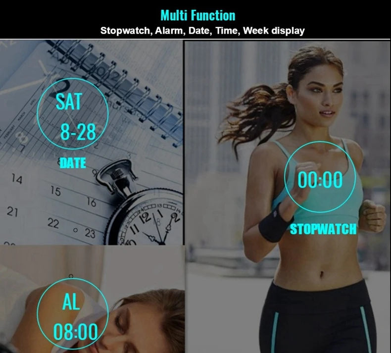Relojes digitales para mujer de lujo dorados para mujer, deportivos, reloj de acero inoxidable, reloj electrónico, despertadores, regalos