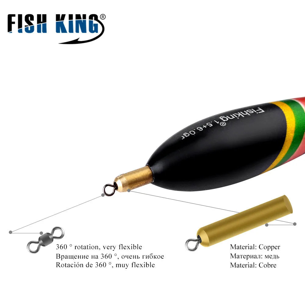 5 accesorios de pesca al aire libre para flotador de pesca con plomo, gran flotabilidad y cola engrosada