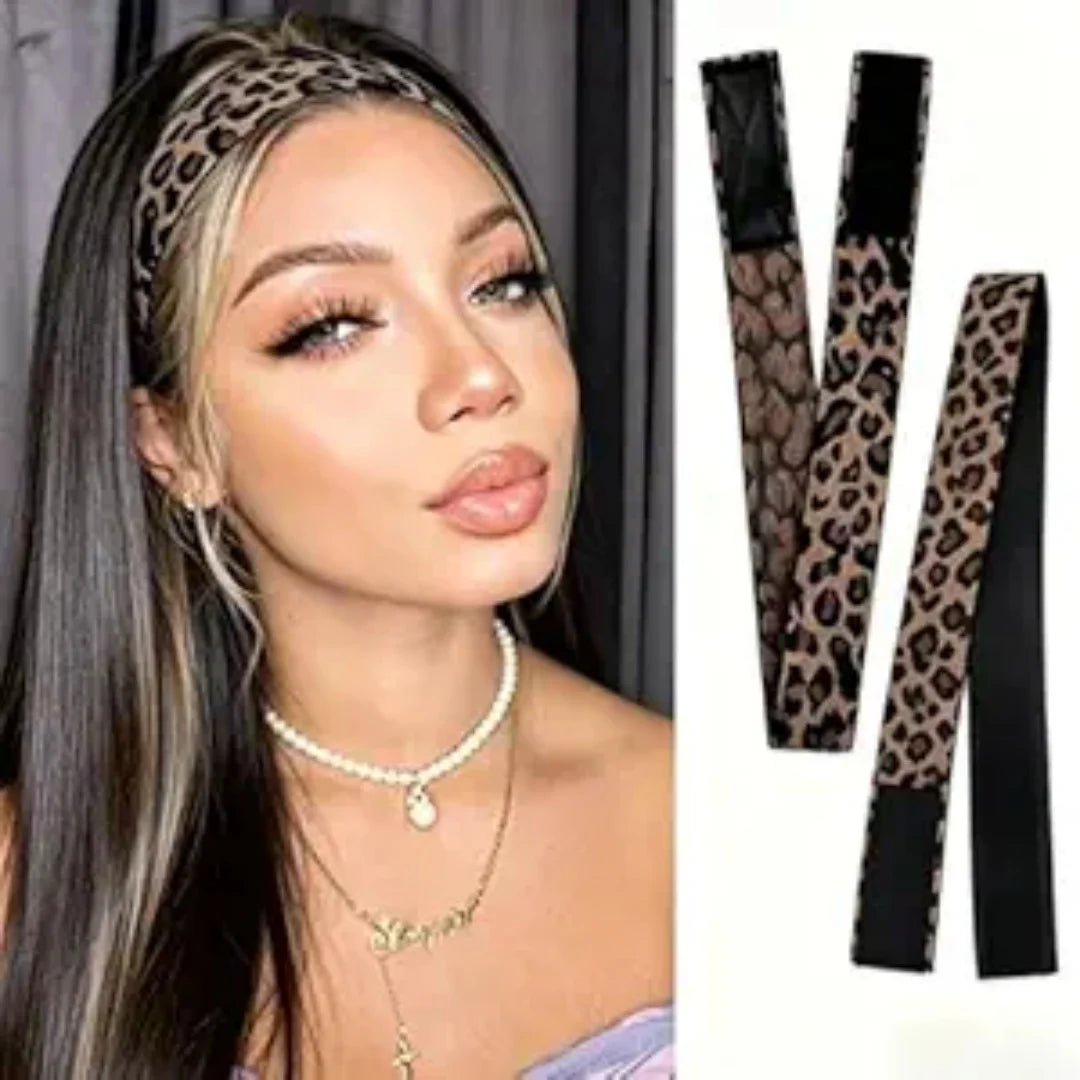 Leopard print wig grip headband, adjustable anti slip wig fixing strap, suitable for lace front wigs, comfortable elastic wig grip, suitable for women, stretchable and comfortable wig accessories for all hairstyles