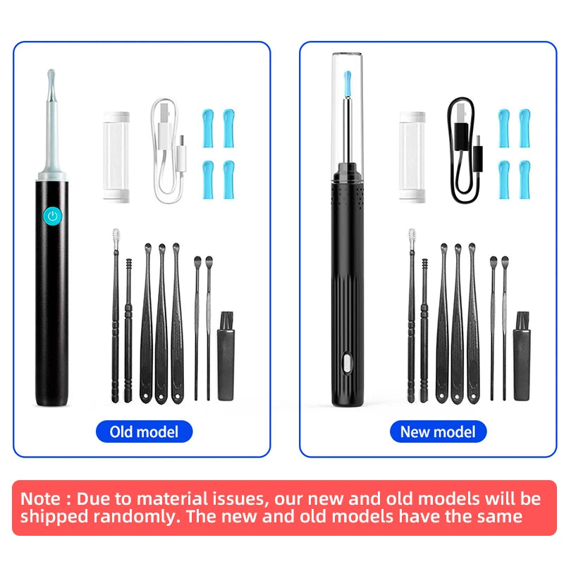 Cámara Endoscópica Visual Inalámbrica para Oídos Herramientas de Limpieza de Oídos Cuchara de Silicona Segura para Oídos Cámara de 5MP Removedor de Cerumen Otoscopio Luminoso