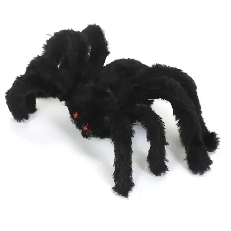 Araña Grande de Peluche de Halloween, Decoración de Halloween de Terror, Accesorio de Fiesta, Decoración Gigante de Araña para Exteriores de 30-200cm, Broma de Cámara, Araña Negra