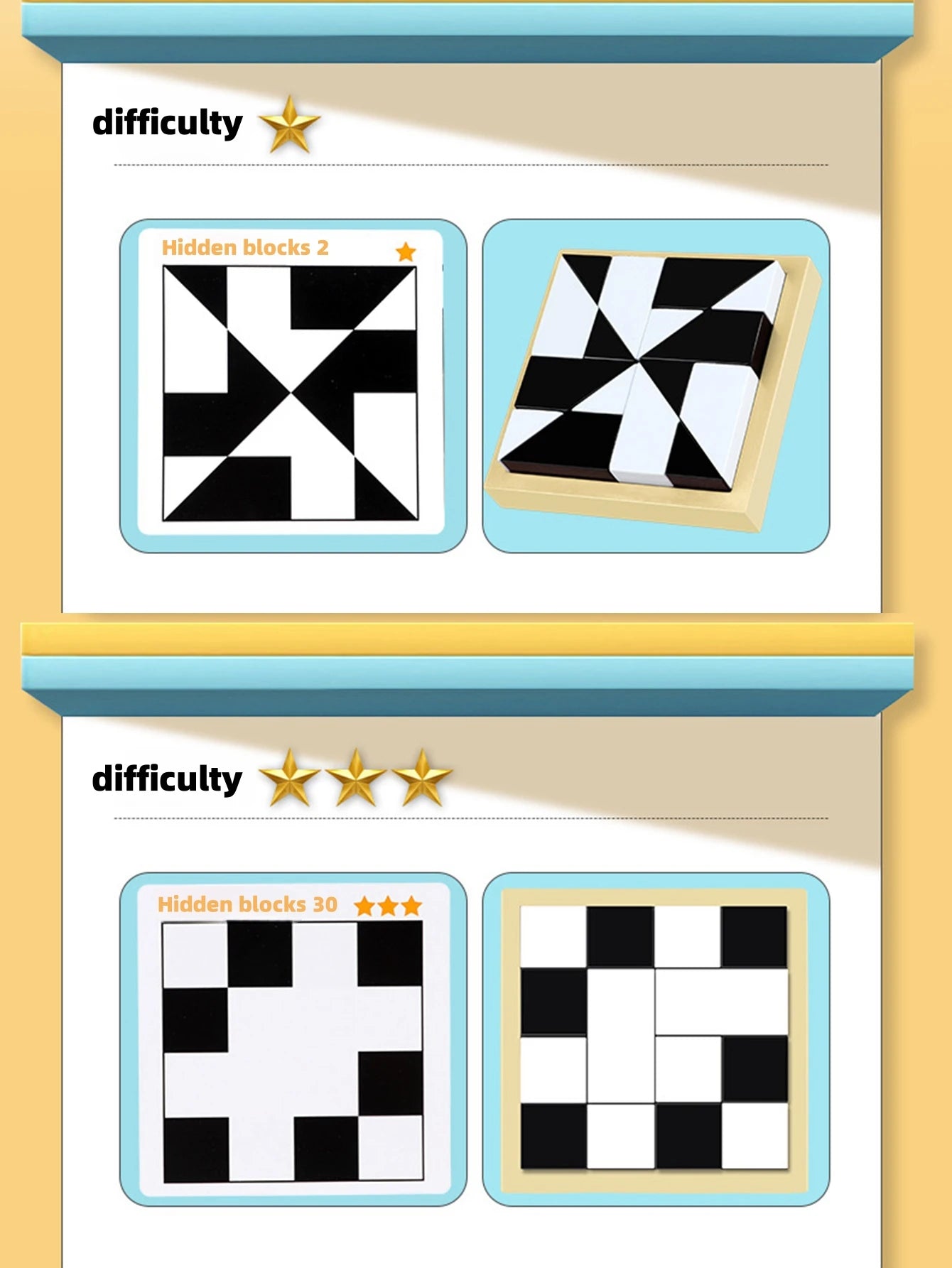 Jouets éducatifs de puzzle de blocs de construction cachés, entraînement de la capacité de réflexion spatiale et d'imagination, jeu interactif parent-enfant