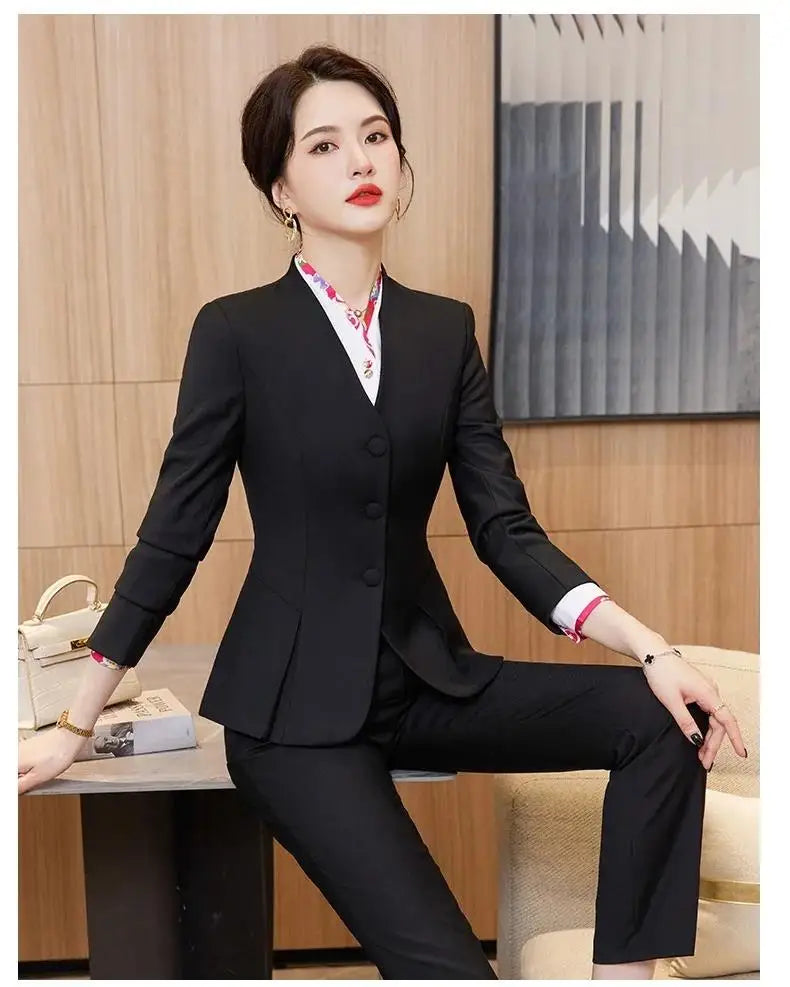 Trajes de falda de negocios para mujer, de primavera, formales, uniformes, blazers femeninos para mujer, conjuntos profesionales para oficina