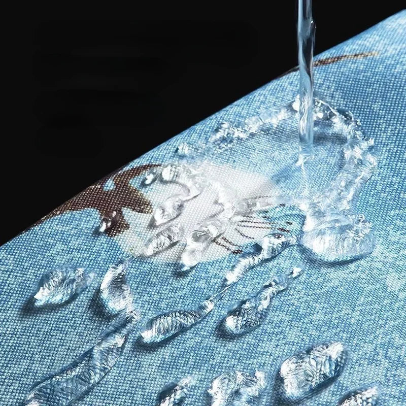 Shower Curtains 180cm Floral Print Elegant with Grommets Curtain for Bathroom Waterproof Fabric with Hooks Decorative Spa Hotel