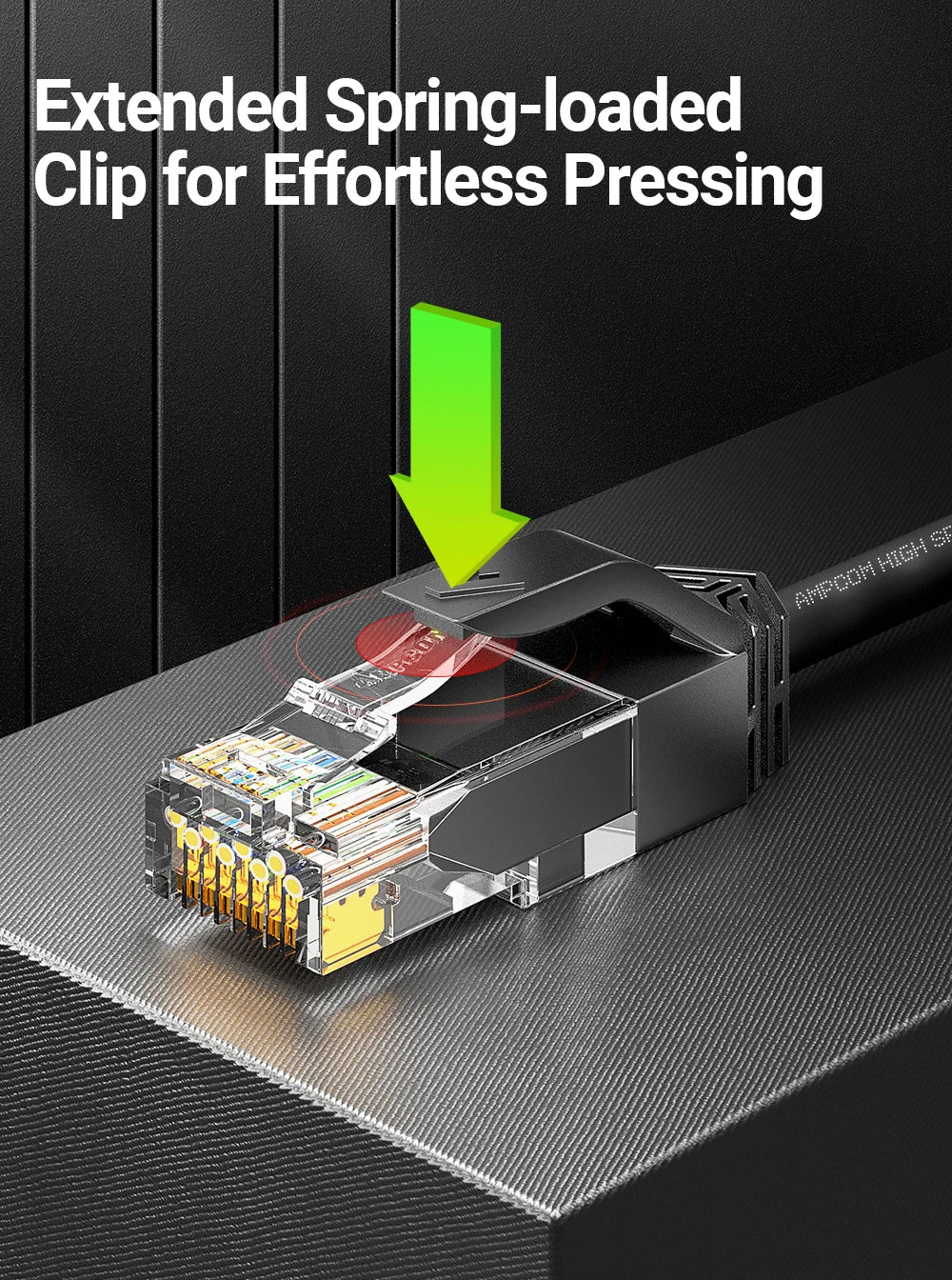 AMPCOM Ethernet Cable, Ultra Thin Cat6 RJ45 Lan Cable UTP RJ 45 Networking Cables Patch Cord for Desktop Computers Modem Router