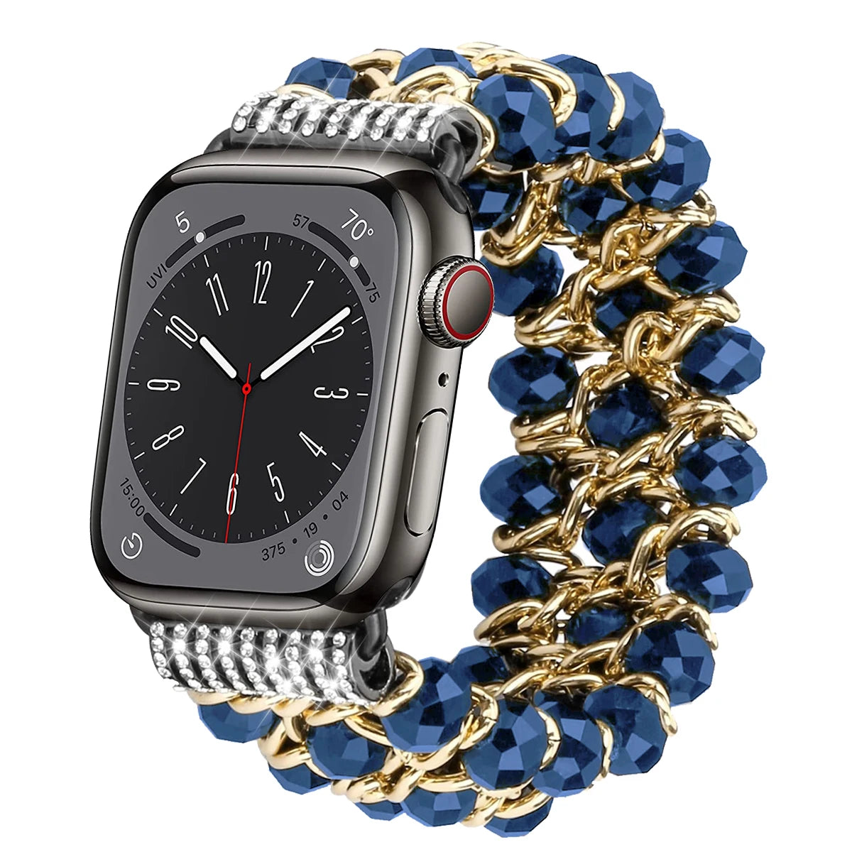 Correa de perlas con purpurina compatible con Apple Watch de mujer de 38 mm, 40 mm, 41 mm, 42 mm, 44 mm, 45 mm, iWatch Ultra Series SE 9 8 7 6 5 4 3 2 1