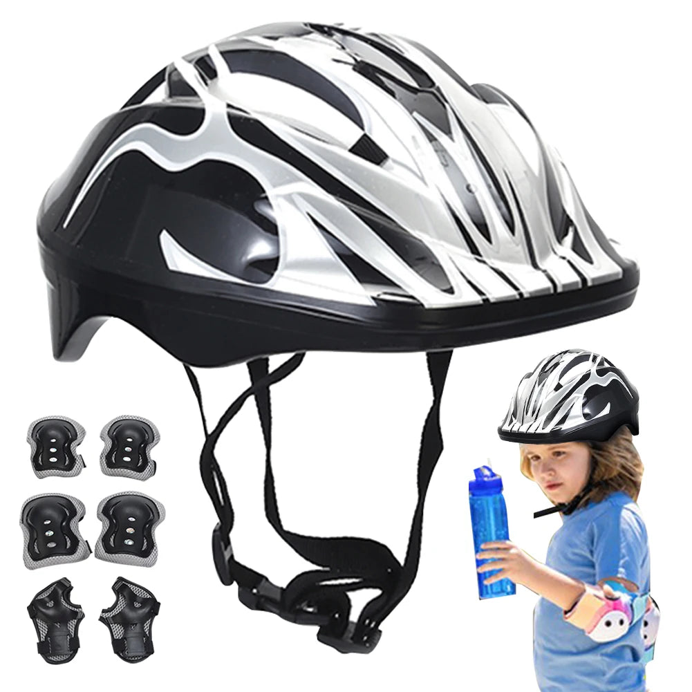 Kids Safety Helmet Knee Elbow Pad Set Toddler Helmet with Protective Gear Set for Bicycle Cycling Skateboard Scooter Skating
