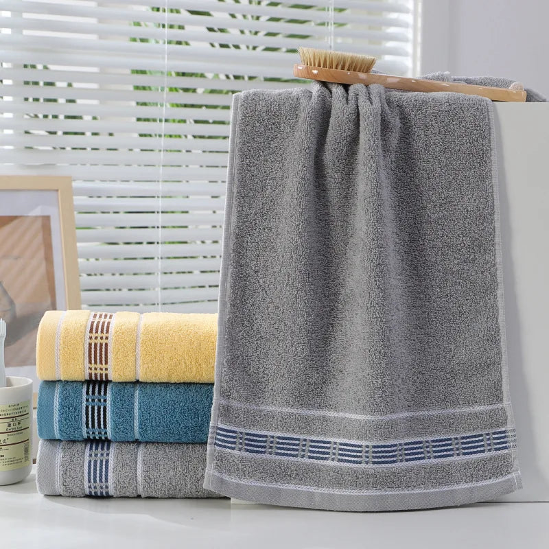 Toallas de mano y cara de algodón 100% de alta calidad para adultos, toalla de mano a cuadros para el hogar, cuidado facial, baño, deportes, toalla de algodón 34x74cm