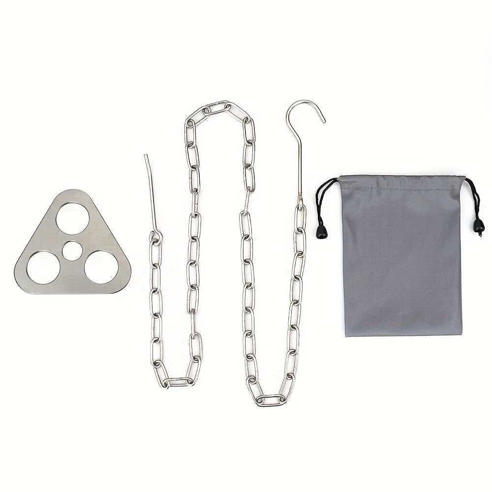 Equipo y material de camping portátil Rejilla colgante de trípode para barbacoa desmontable para exteriores Juego de accesorios para cocinar en fogata