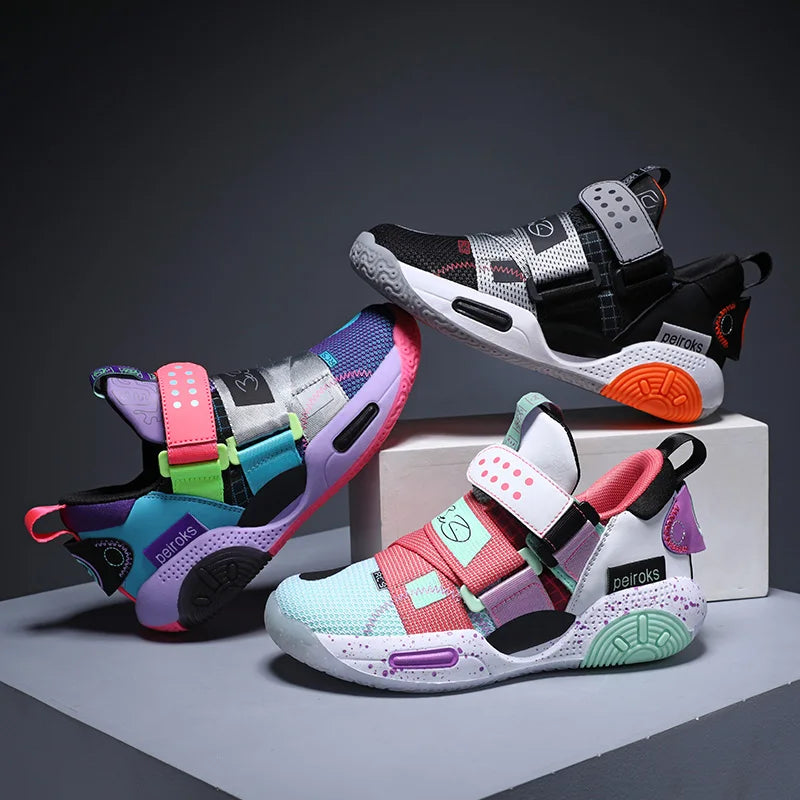 Nuevas zapatillas de baloncesto para niños y niñas, antideslizantes, ligeras, deportivas, de exterior, para correr.