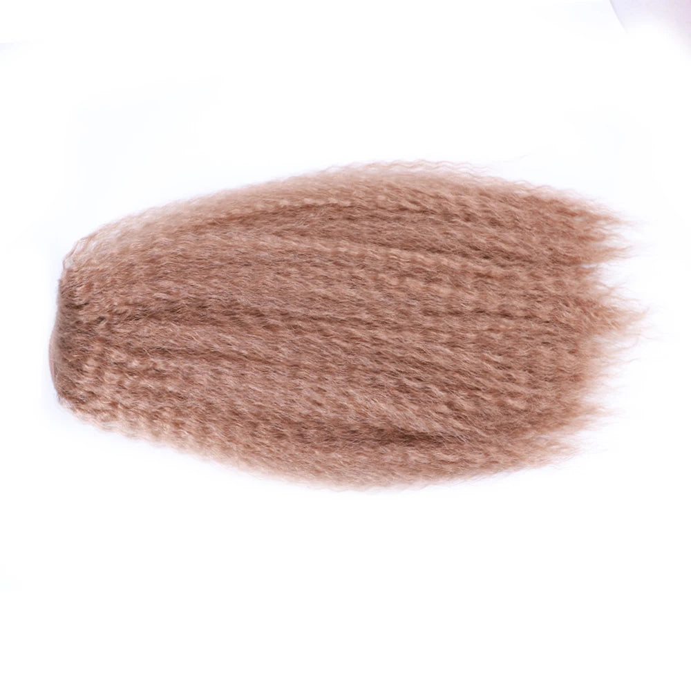 Extensions queue de cheval synthétiques blond doré Afro Puff Cheveux bouclés Produits capillaires Cheveux synthétiques Afro Crépus Queue de cheval Cheveux noirs Queue de cheval