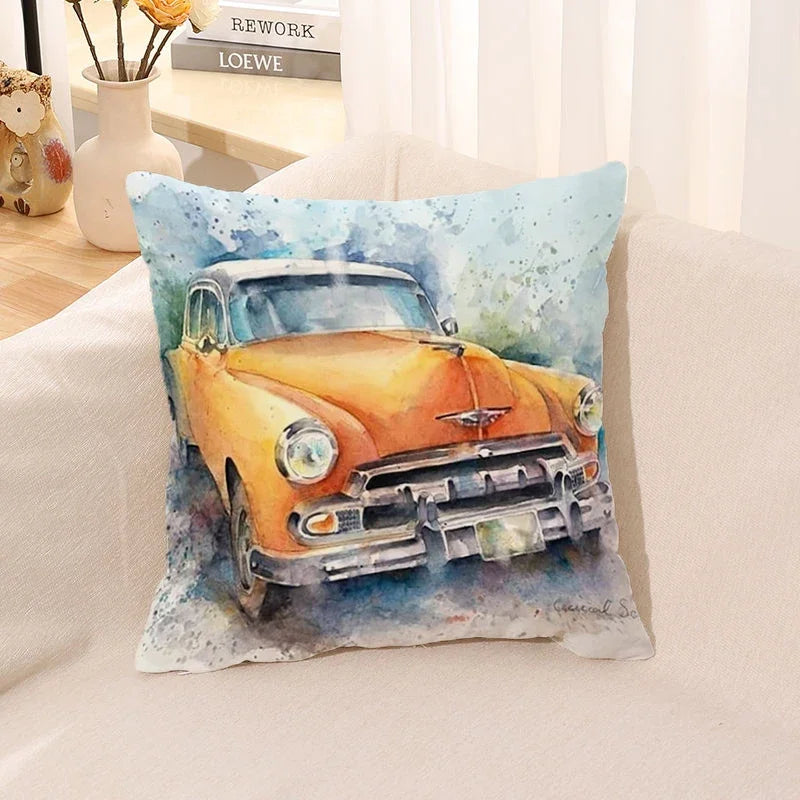 Cushion Cover Watercolor Car Pillow Room Decor Case