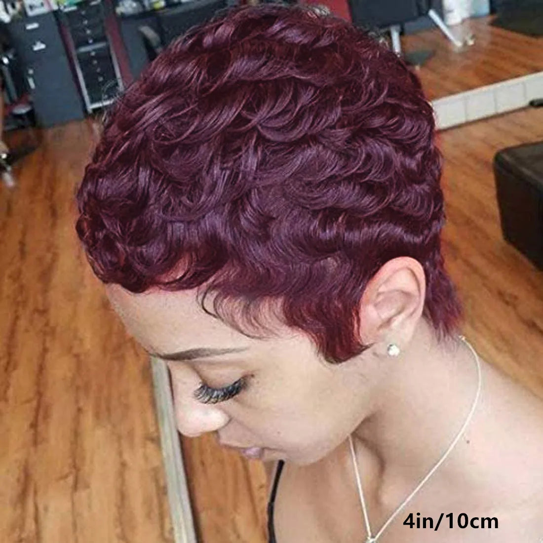 Peluca de Cabello Humano Corta Pixie