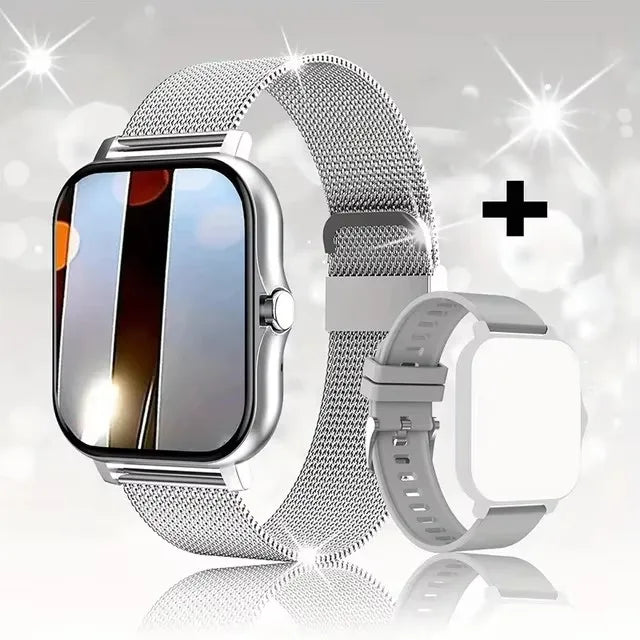Reloj inteligente impermeable de 1.83'' con respuesta a mensajes, llamadas, monitoreo del sueño, podómetro deportivo y alertas de información para iPhone y Android