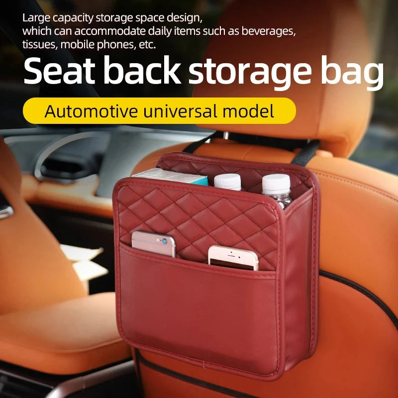 Multifunctional Car Seat Storage Bag – Leather Organizer for Every Vehicle
