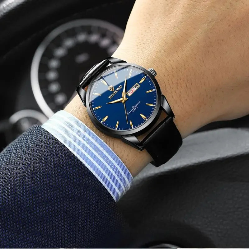 Hombre Reloj Superior Marca de Lujo Reloj de Pareja para Mujer Hombre Reloj Impermeable Calendario Masculino Relojes de Pulsera de Cuarzo Correa de Cuero Señoras