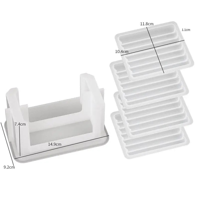 Moules en silicone pour dessous de verre, rayures carrées, pour tasse à thé, plateau, moule en silicone, résine époxy, artisanat fait main, moulage, décoration d'intérieur