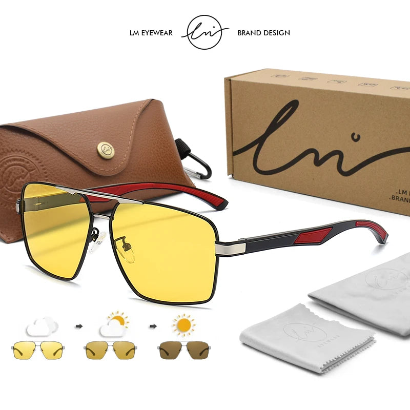 Intelligent Photochromic Sunglasses Men Polarized Night Vision Goggle Women Anti-Glare Driving Cycling Outdoor Sport Glasses