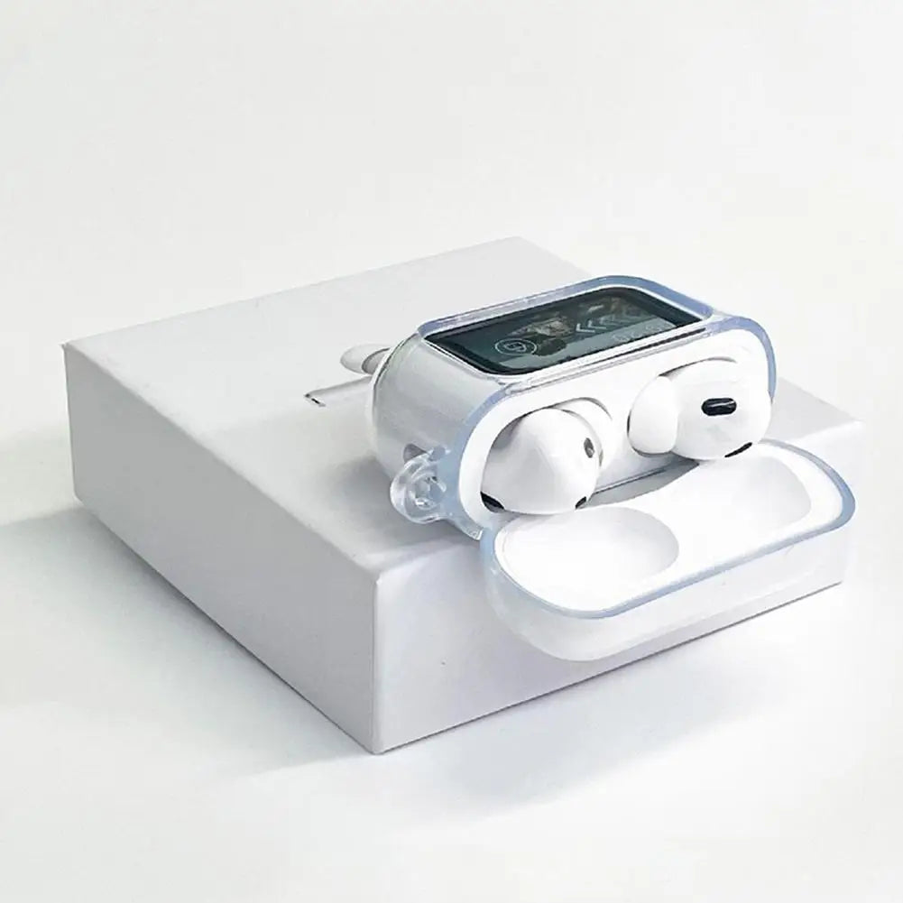 Funda para auriculares A9 Pro Funda para auriculares para Airpods Cubierta protectora Anticaídas Antigolpes Antipolvo Funda de silicona transparente