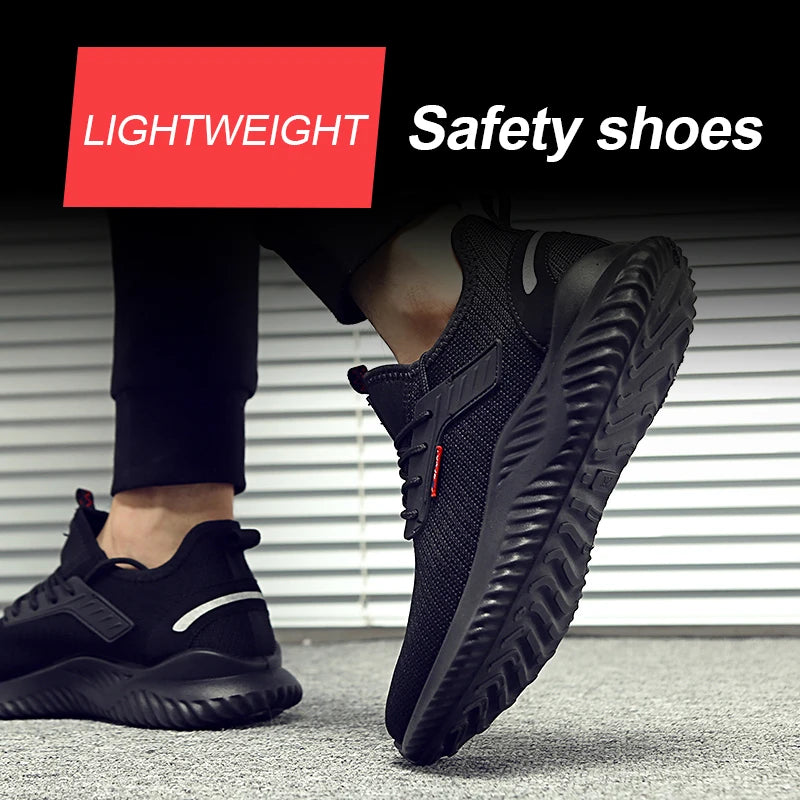 Zapatillas de trabajo con puntera de acero para hombre, zapatos de seguridad a prueba de perforaciones, botas de trabajo, calzado de seguridad indestructible de moda