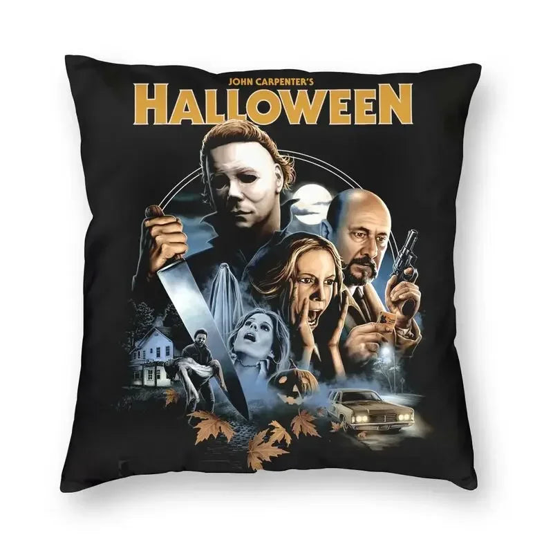 Funda de almohada cuadrada Michael Myers Halloween Horror Movie para decoración del hogar, funda de cojín con estampado 3D para sofá, funda de almohada de moda
