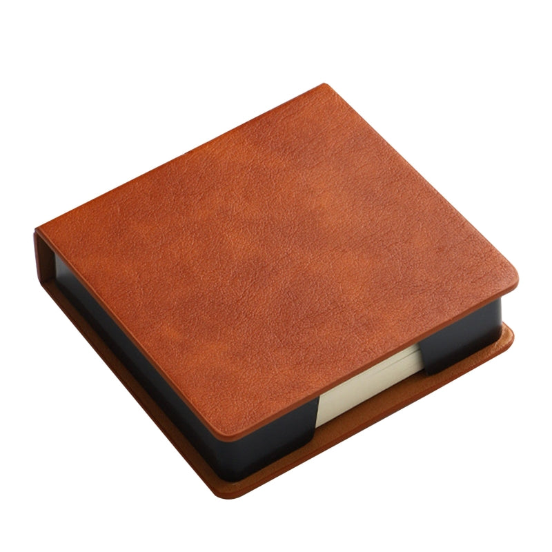 Sticky Note Box with Notepads Leather Memo Pad Dispenser Desktop Supplies for Students Office Worker