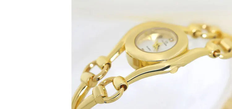 Relojes de lujo de moda para mujer Nuevos relojes de pulsera vintage dorados de lujo para mujer Reloj de cuarzo de vestir para mujer Relogio Feminino