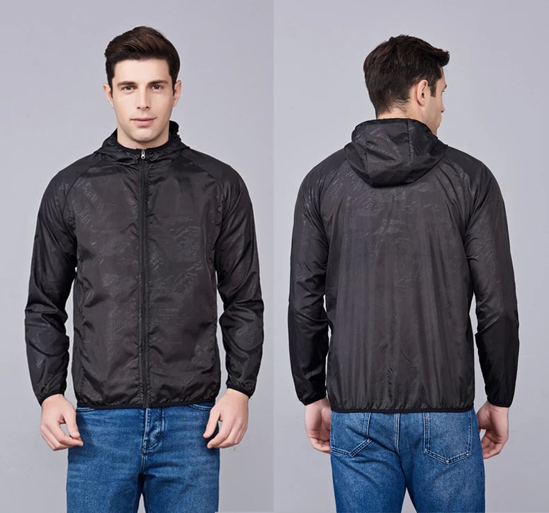 Chaqueta de senderismo JNLN para hombre y mujer, impermeable, con protección solar, cortavientos, unisex, para camping, escalada, para exteriores, impermeable, ropa portátil