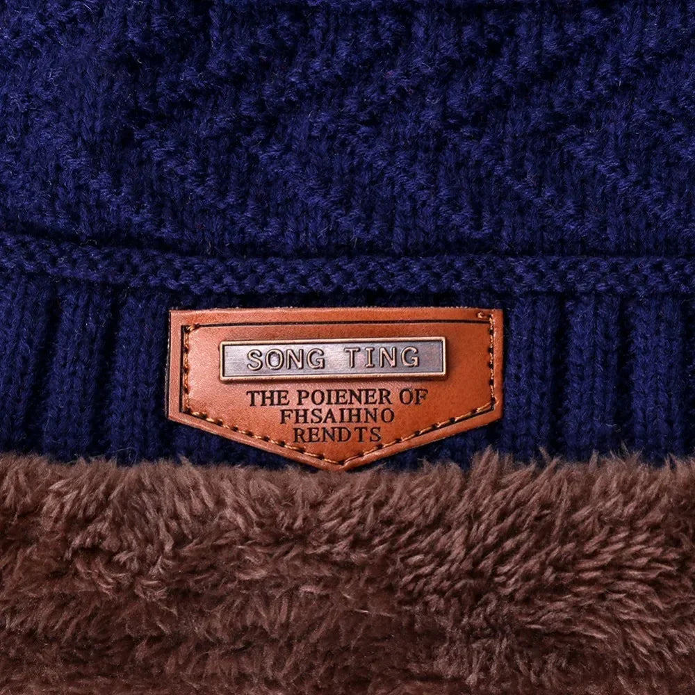 Nuevo gorro de invierno unisex elegante con forro de piel sintética, gorro cálido suave, gorros de invierno gruesos para hombres y mujeres, gorro de punto