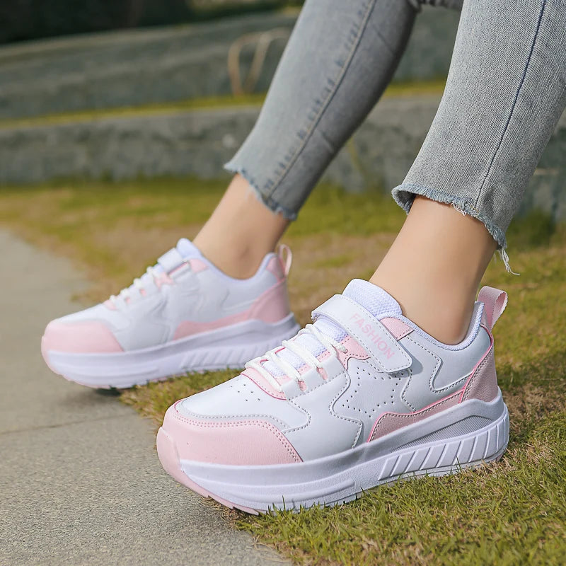 Chaussures à roulettes pour enfants, baskets de sport décontractées à 4 roues pour garçons et filles, cadeau idéal