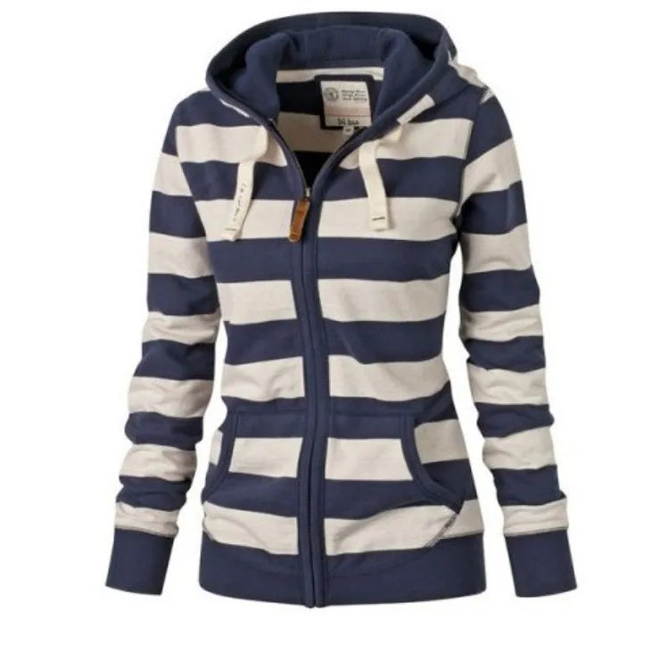 Sudadera con capucha de rayas Harajuku