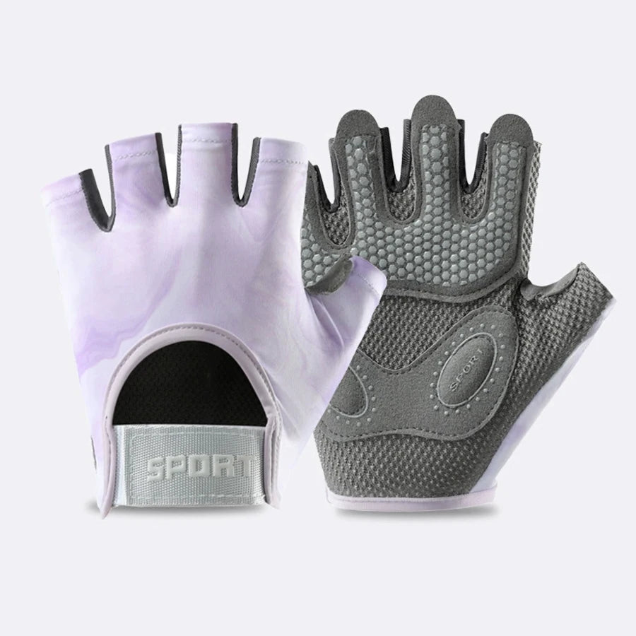 Guantes deportivos y de fitness, unisex, de medio dedo, transpirables, para entrenamiento con pesas rusas, correas de bicicleta, protectores de muñeca, mancuernas de hierro