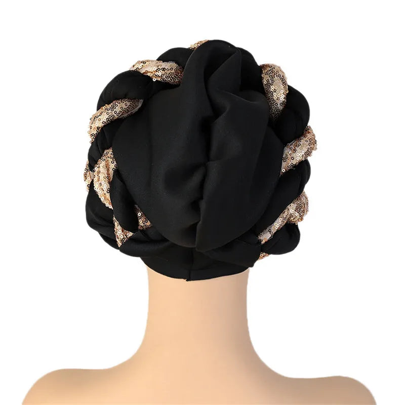 Sequin Braid African Turban