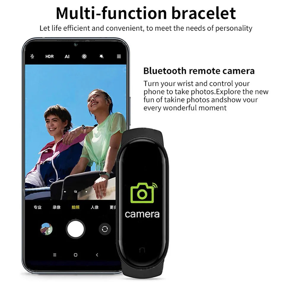 M6 Smartwatch Hombre Mujer Pulsera Inteligente de Fitness Banda Deportiva Monitor de Frecuencia Cardíaca y Presión Arterial Relojes Impermeables Multifunción
