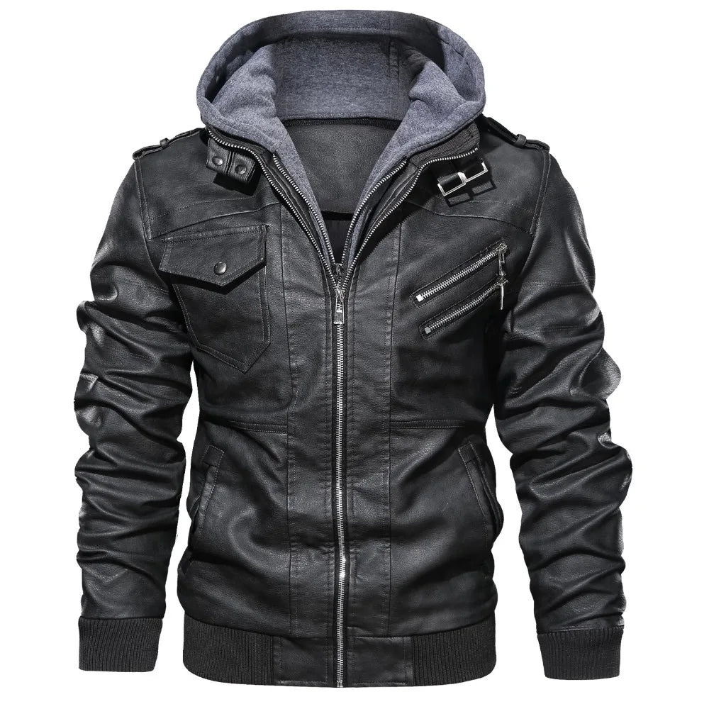 Men’s Thickened Lambskin Hooded Jacket