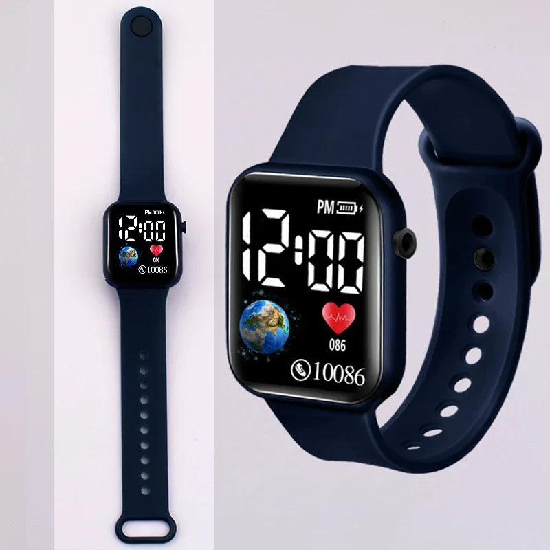 YIKAZE Kids Watches LED Digital Kids Watch Silicone Strap Cartoon Electronic Wristwatch Sports Clock for Boys and Girls Gifts