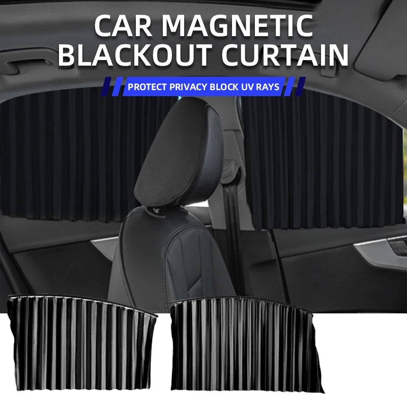 4PCS Car Magnetic Sunshade Window Curtain Side Window Sun Visor Summer Protection Window Cloth Automobile Interior Accessories