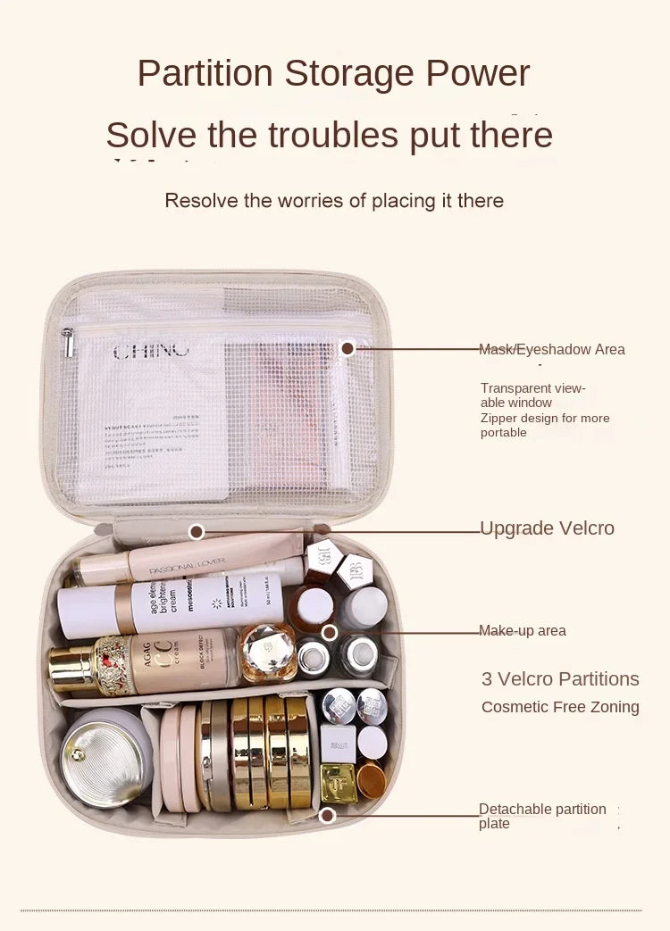 Nuevo neceser de cosméticos para mujer, bolso portátil, bolsa de almacenamiento de gran capacidad, neceser de lujo, organizador de viaje, esenciales, neceser de aseo