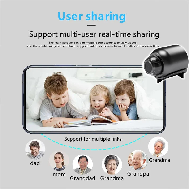 Cámara de seguridad IP interior WiFi de 1080P HD con visión nocturna IR y grabadora de vídeo, monitor remoto antirrobo, cámara usb