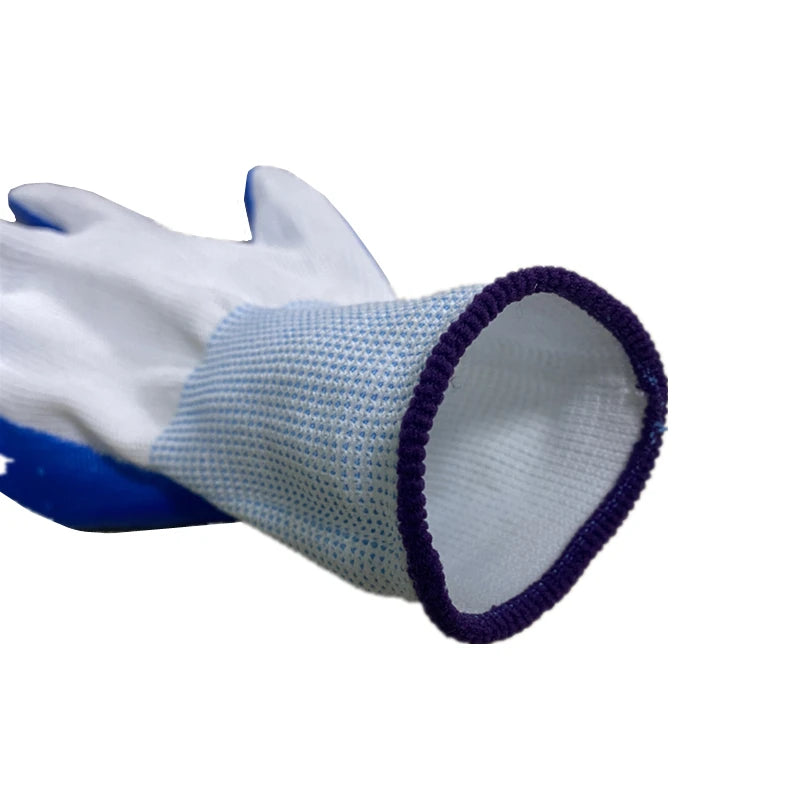 10 pairs of work gloves (made of blue nylon material, with polyurethane coating) 20 pairs of industrial protective gloves