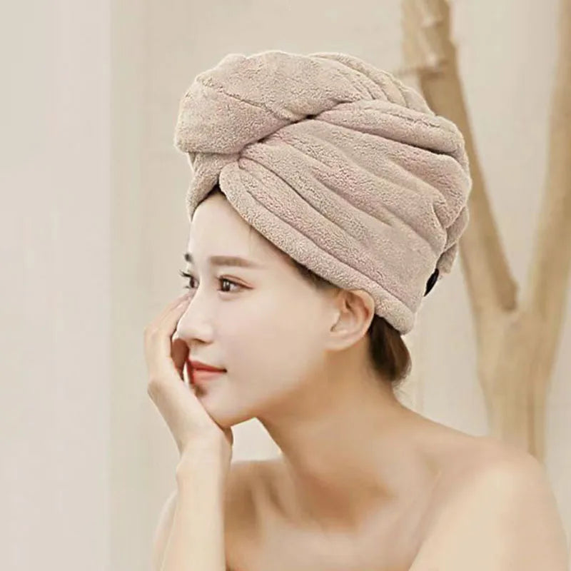 Toalla de pelo de secado rápido para mujeres de pelo largo, toallas suaves de microfibra, gorro de ducha, gorros de baño para mujeres, gorro de secado de pelo, turbante para damas