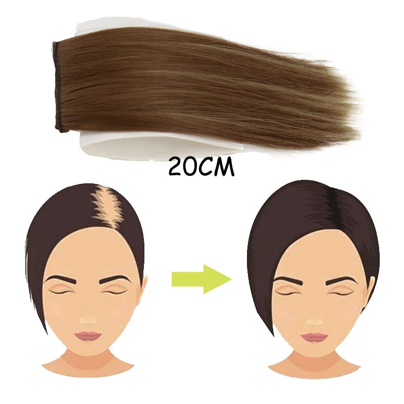 AZQUEEN Almohadillas de cabello sintético invisibles sin costuras con clip de una pieza para aumentar el volumen del cabello, extensiones de cabello, cubrepelo superior lateral