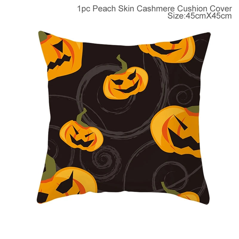 Funda de cojín de lino de Halloween, funda de almohada con temática de truco o trato, funda de almohada de calabaza y fantasma de dibujos animados, decoración para fiesta de Halloween 2025