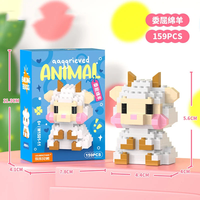 Bloques de Construcción de Micro Partículas de Animales para Adultos Juguete para Niños de 6 a 12 Años Regalo de Cumpleaños para Niño Perro Gato Mini Ladrillos Juguetes para Niñas