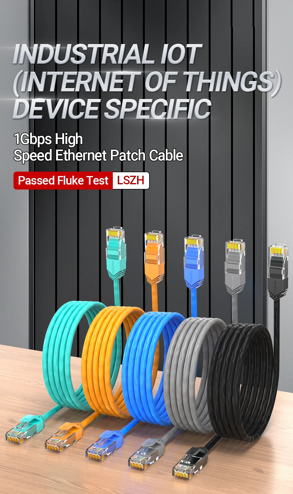 AMPCOM Ethernet Cable, Ultra Thin Cat6 RJ45 Lan Cable UTP RJ 45 Networking Cables Patch Cord for Desktop Computers Modem Router