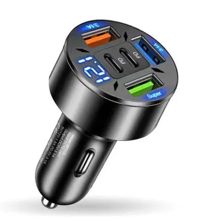 Cargador de coche 5 en 1 de 250 W PD QC3.0 Carga rápida USB C para iPhone Samsung Galaxy iPad Pro Adaptador multipuerto para encendedor de cigarrillos