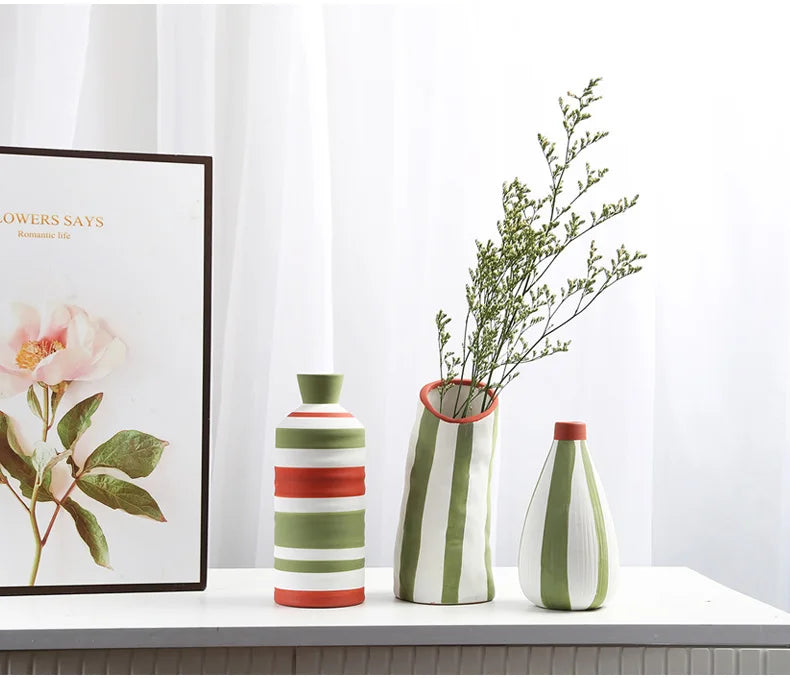 European-style ins porcelain vase decoration TV cabinet Study home decoration flowers tabletop crafts