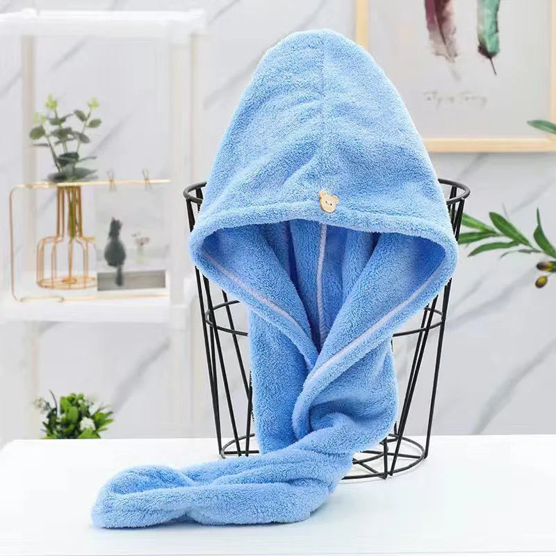 Toalla de pelo de secado rápido para mujeres de pelo largo, toallas suaves de microfibra, gorro de ducha, gorros de baño para mujeres, gorro de secado de pelo, turbante para damas