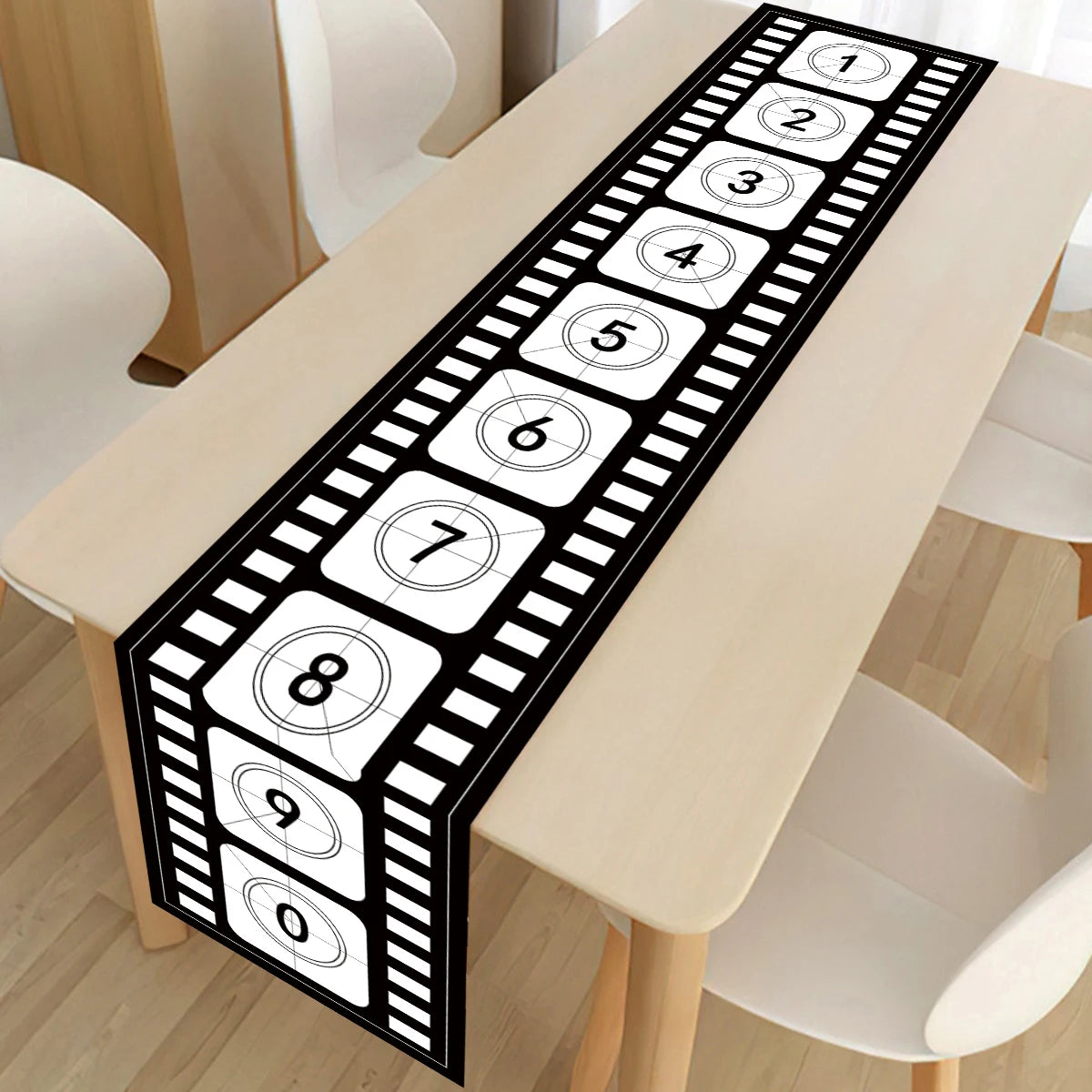 Movie Night Table Runner 12 X 72 Inch Printed Filmstrip Table Runner Movie Reel Decor Movie Theme Tablecloth Decorations