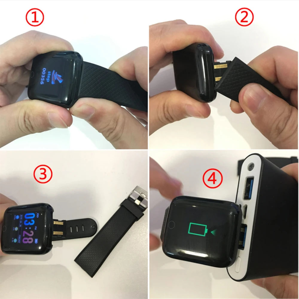 Smartarmbånd Smartklokker Menn Kvinner Gaver Sport Blue Tooth Band Puls Blodtrykk Fitness Tracker For Android IOS